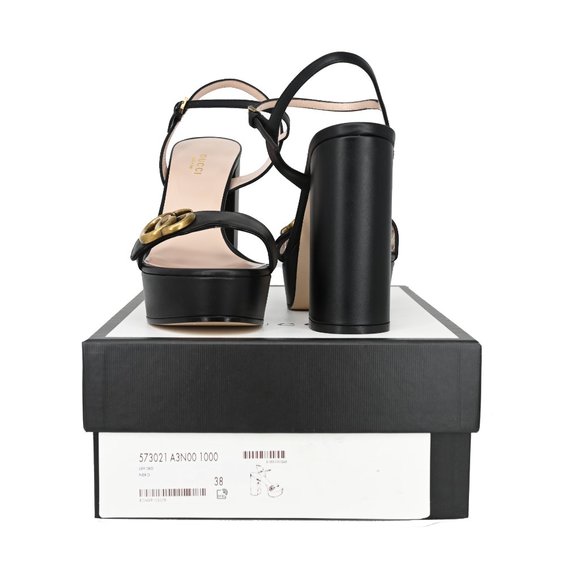 Gucci Women's 573021 GG Marmont Leather Platform Sandals - Picture 9 of 16